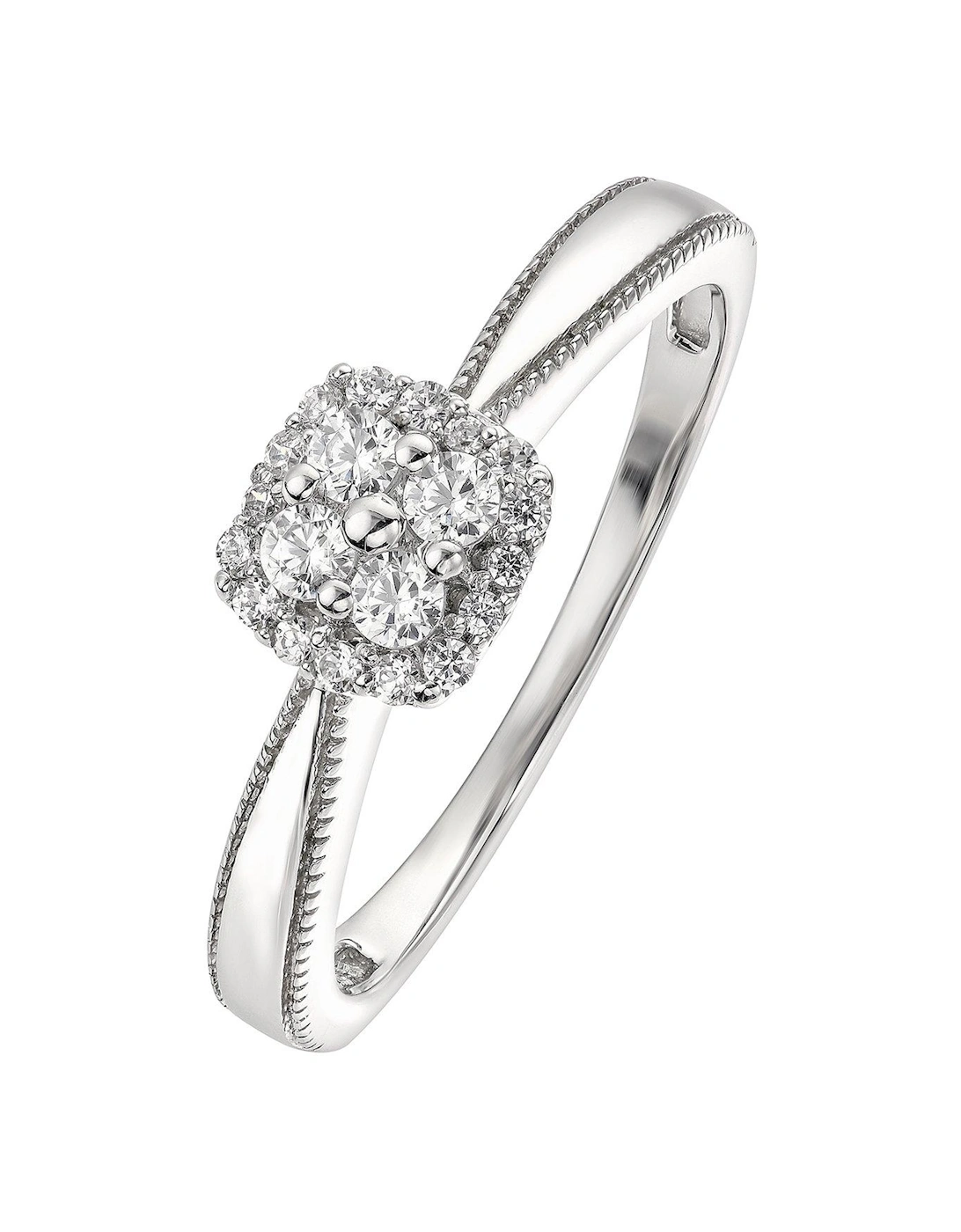 9ct White Gold 0.25ct Diamond Engagement Ring, 2 of 1