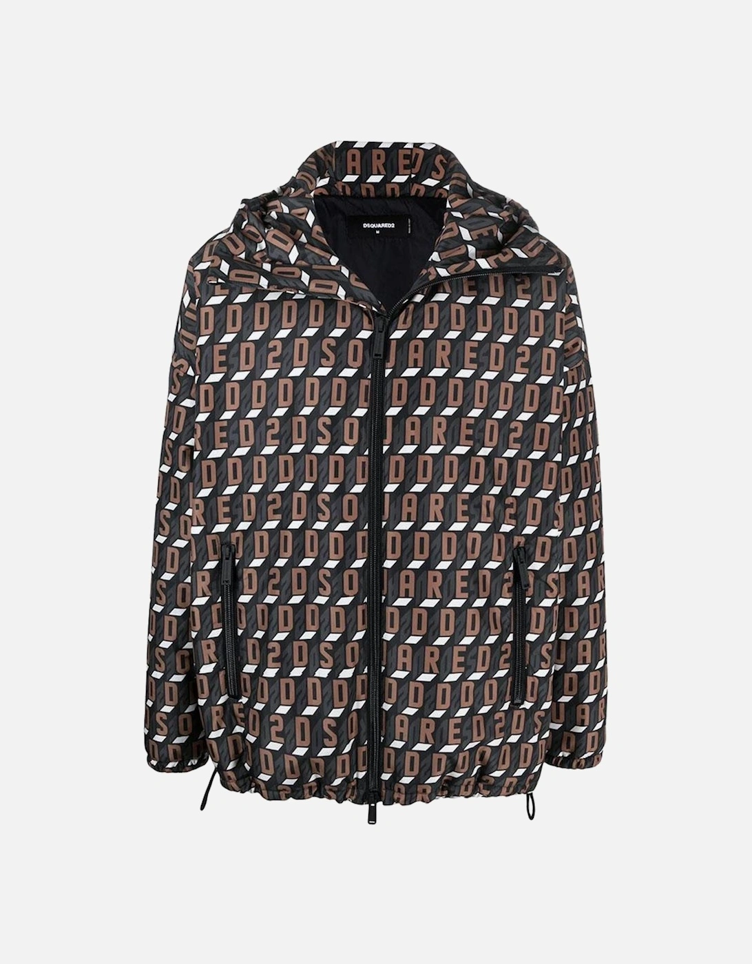 Men's All-Over Logo Print Windbreaker Brown, 4 of 3