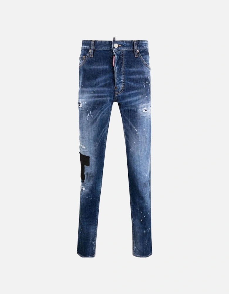 Men's Distressed Slim Fit Jeans Blue