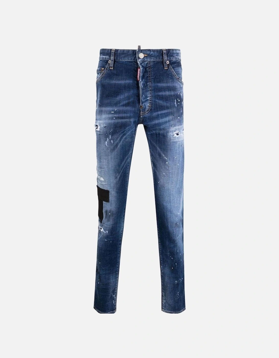 Men's Distressed Slim Fit Jeans Blue, 2 of 1