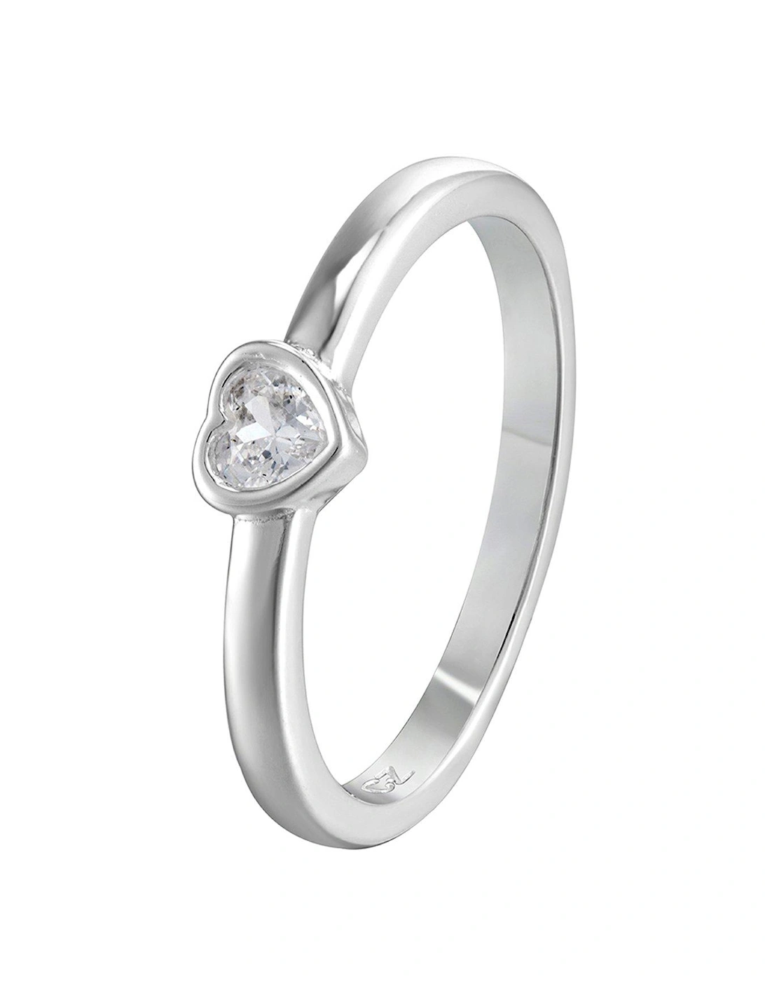 Sterling Silver CZ Heart Ring, 2 of 1