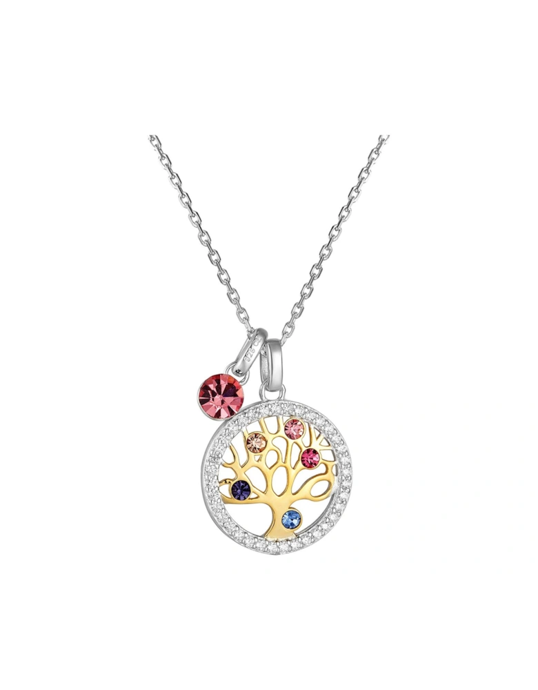 Sterling Silver & Cubic Zirconia Detail Tree Of Life Pendant Necklace