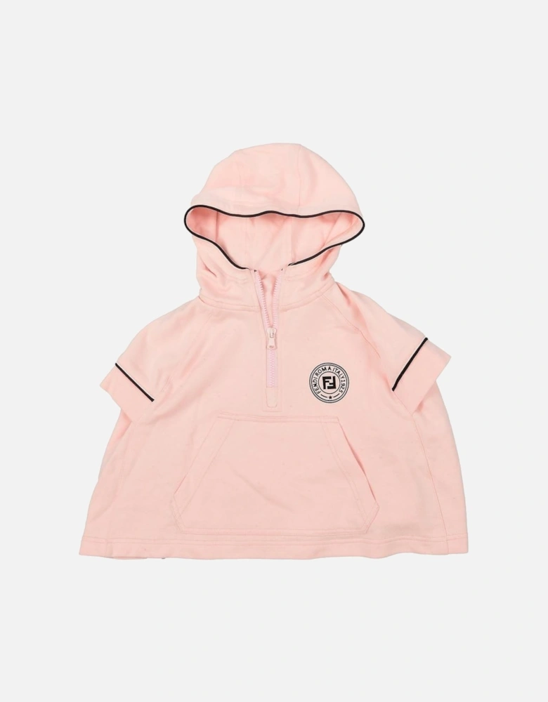 Girls Pink Jersey Hooded top