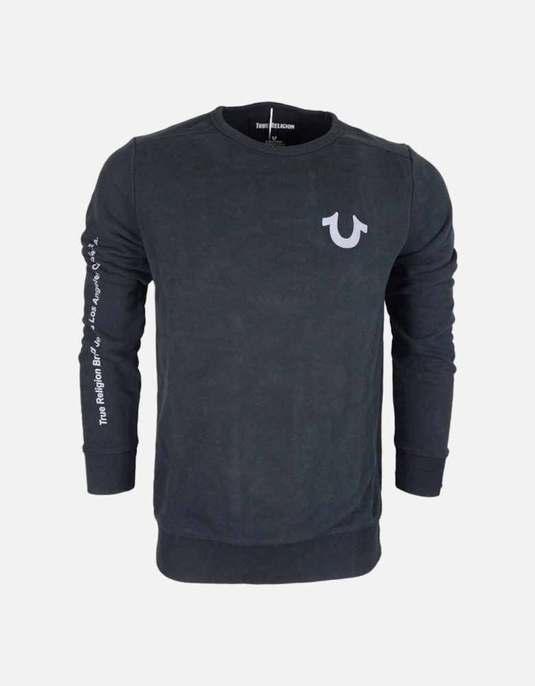 Reflective Crew Neck Black Sweatshirt