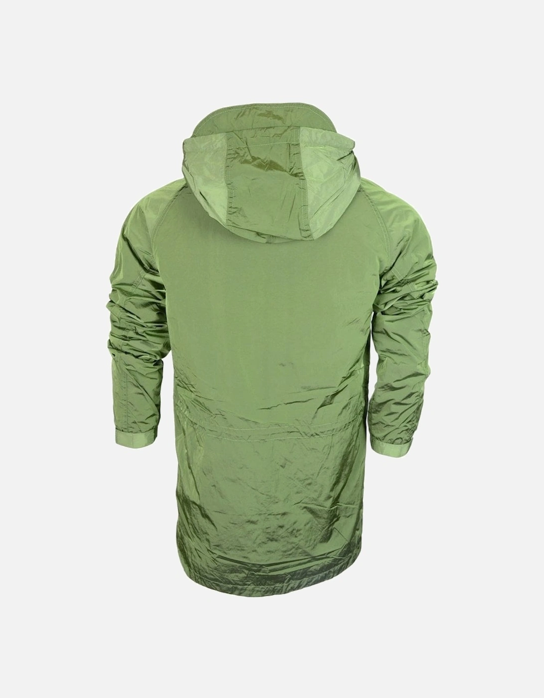 Duran Nylon Zip Up Hooded Green Jacket