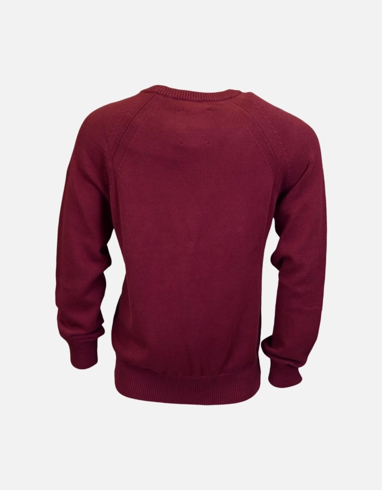 CA043 Round Neck Cotton Amaranto Red Knitwear