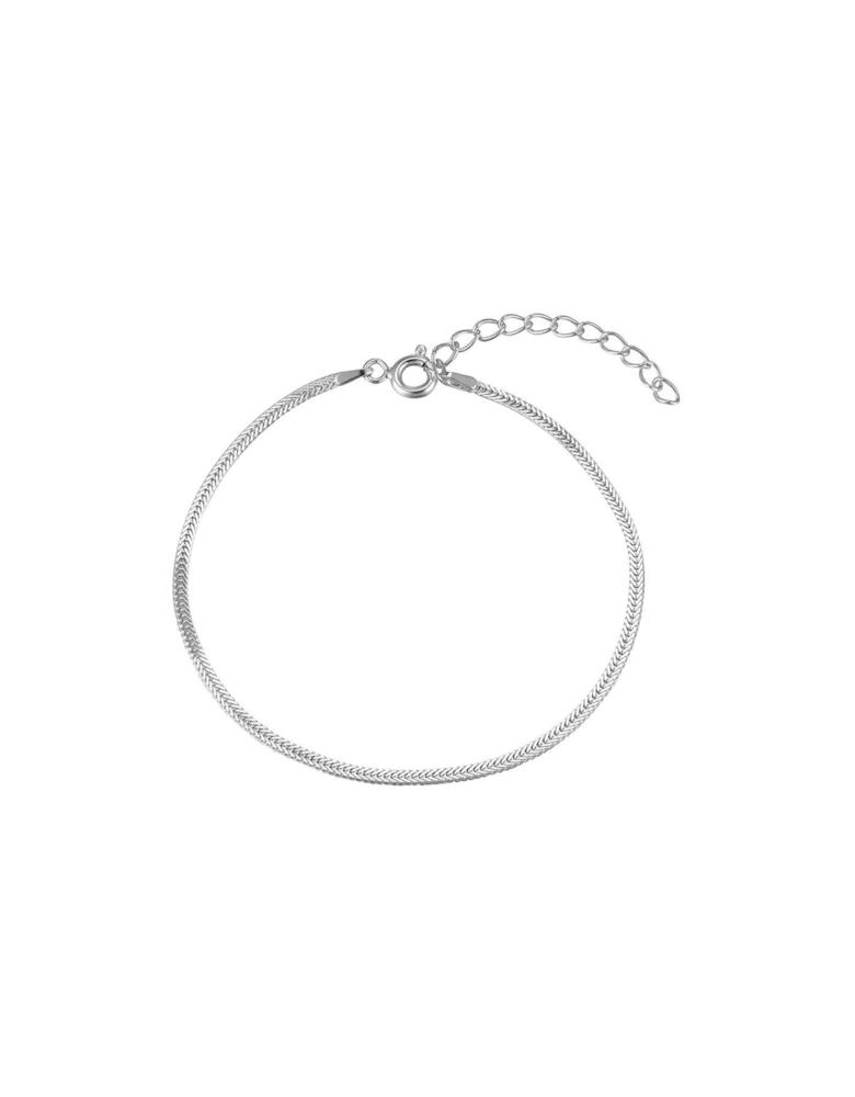 Sterling Silver Foxtail Chain Adjustable Bracelet