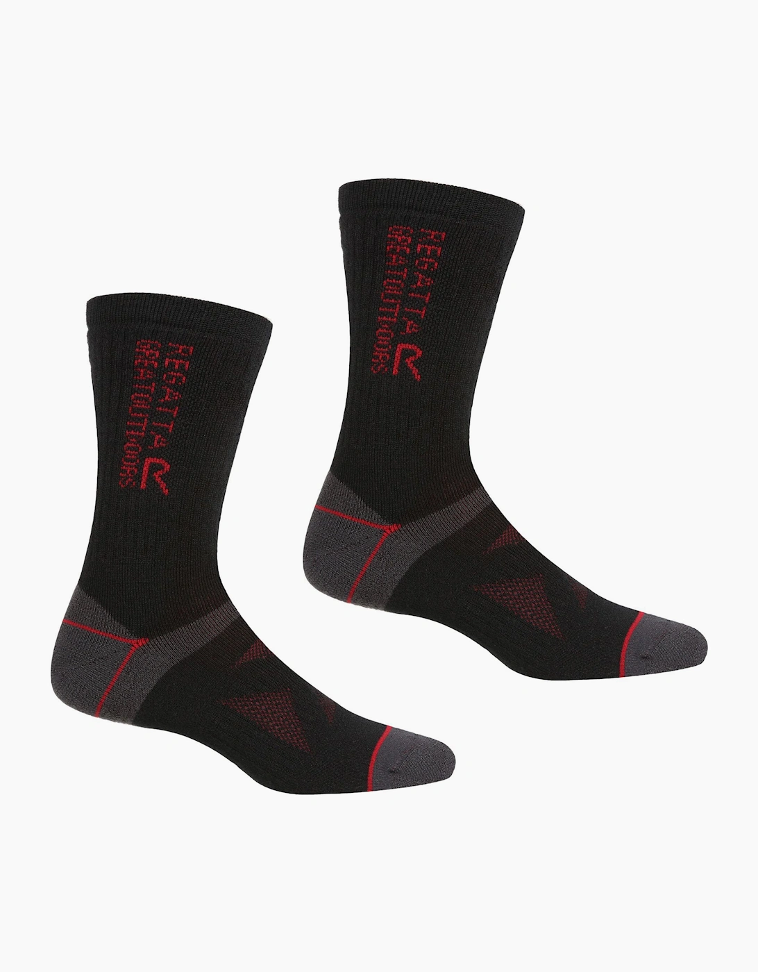 Regatta Unisex Black Adult Wool Hiking Boot Socks (Pack Of 2) - Size: 6/6.5/7/7.5/8/6.5/7/7.5/8/6