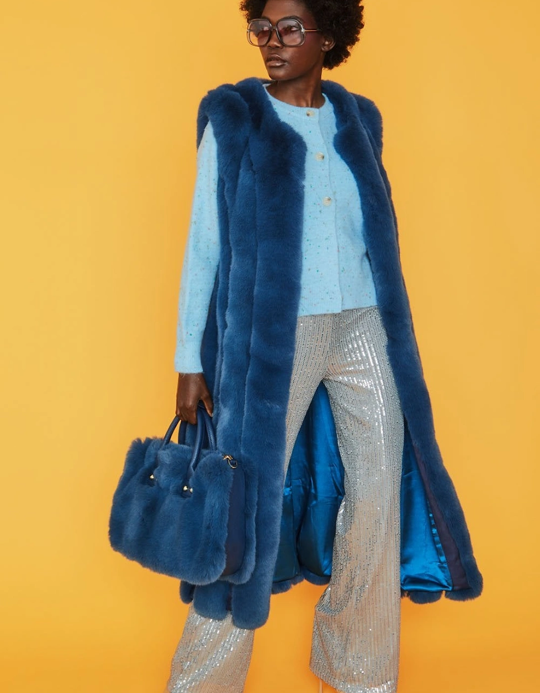 Blue Faux Fur Bag, 4 of 3