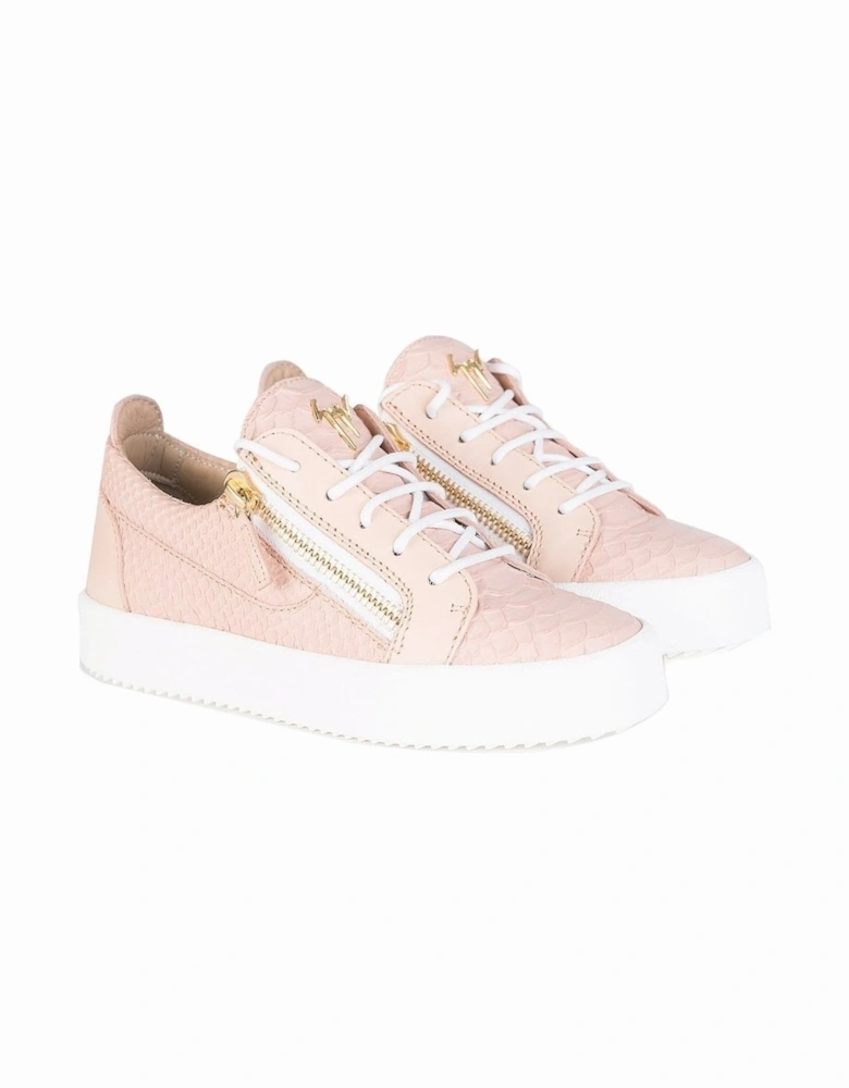 Womens Mock Croc Pink Sneakers
