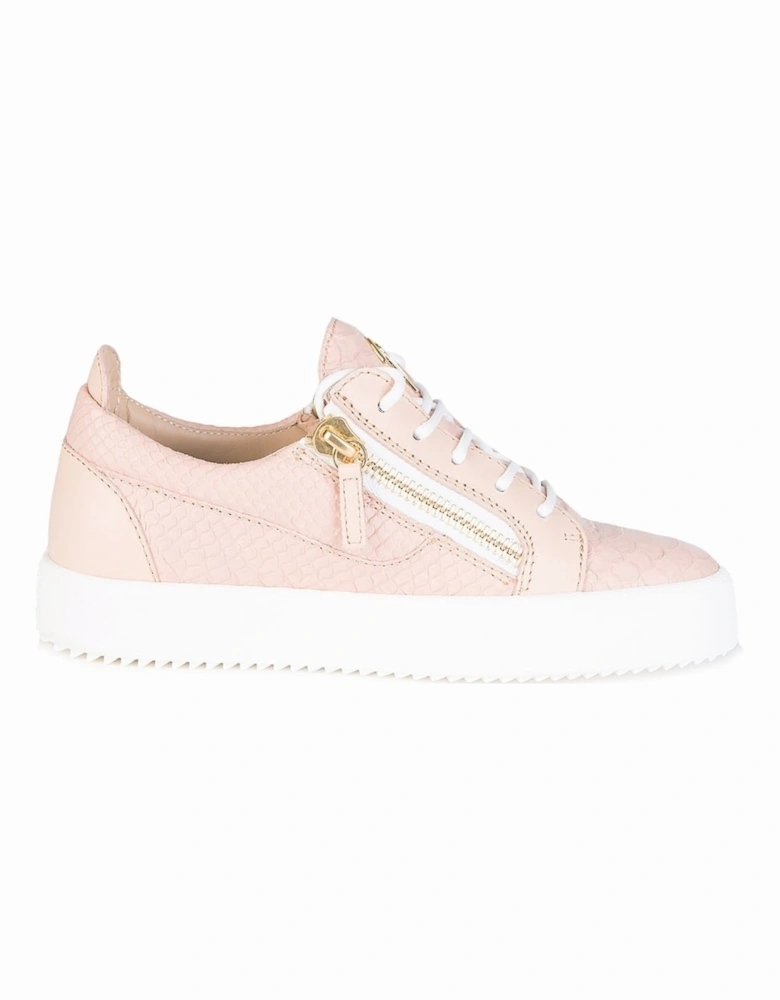 Womens Mock Croc Pink Sneakers