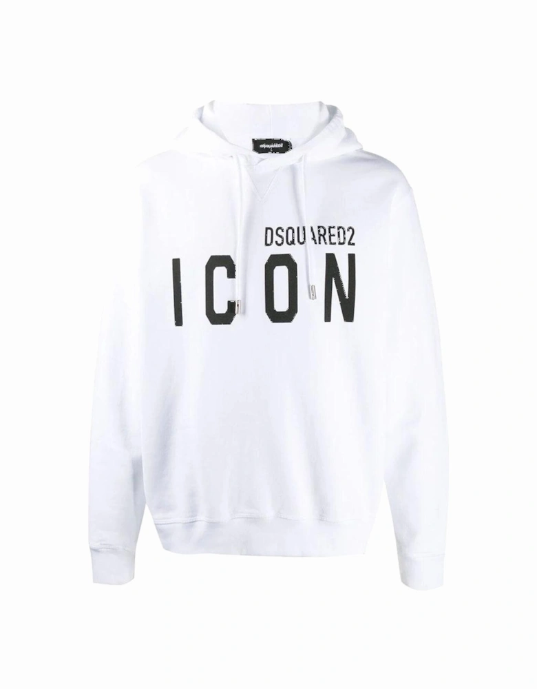 Men's ICON Print Hooded Sweatshirt White