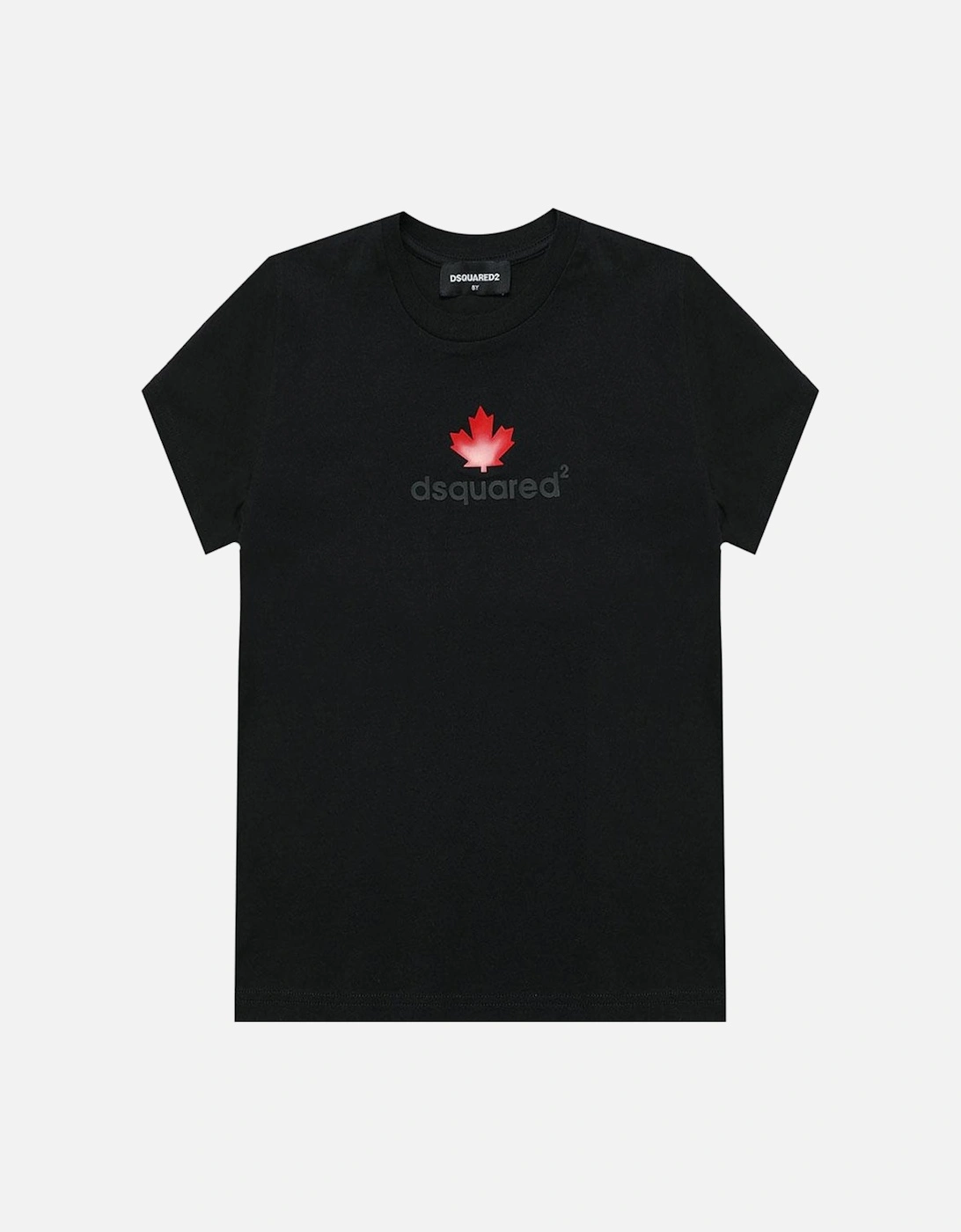 Boys Logo Print Cotton T-Shirt Black, 3 of 2