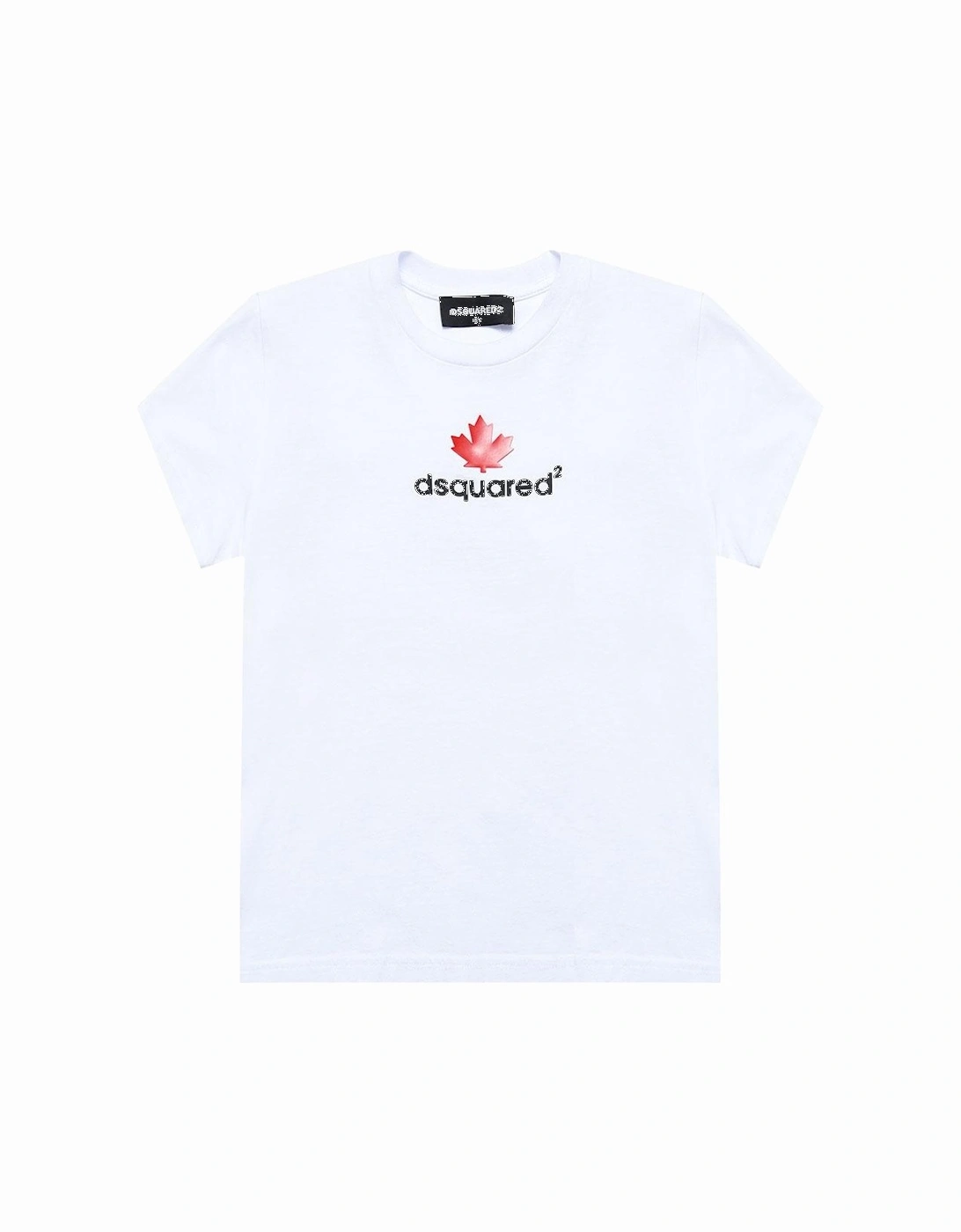Boys Logo Print Cotton T-Shirt White, 3 of 2