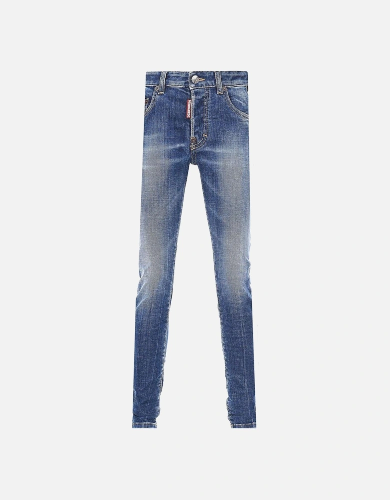 Boys Faded Skinny Jeans Blue