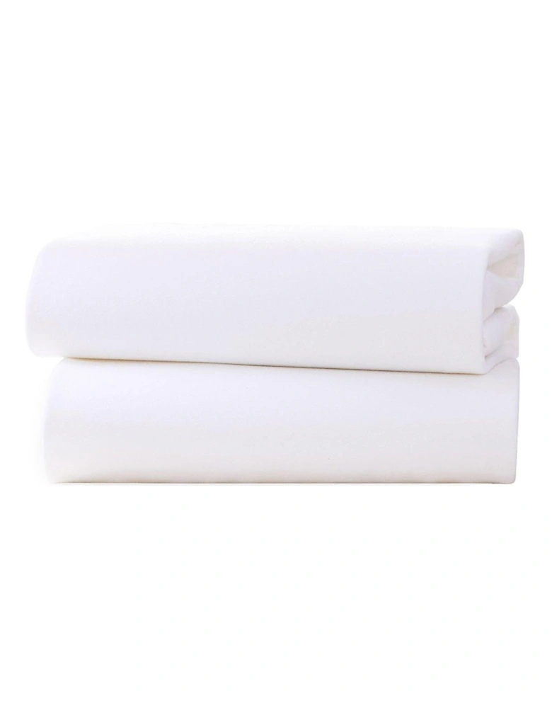 Pack of 2 Fitted Cot Sheets - White