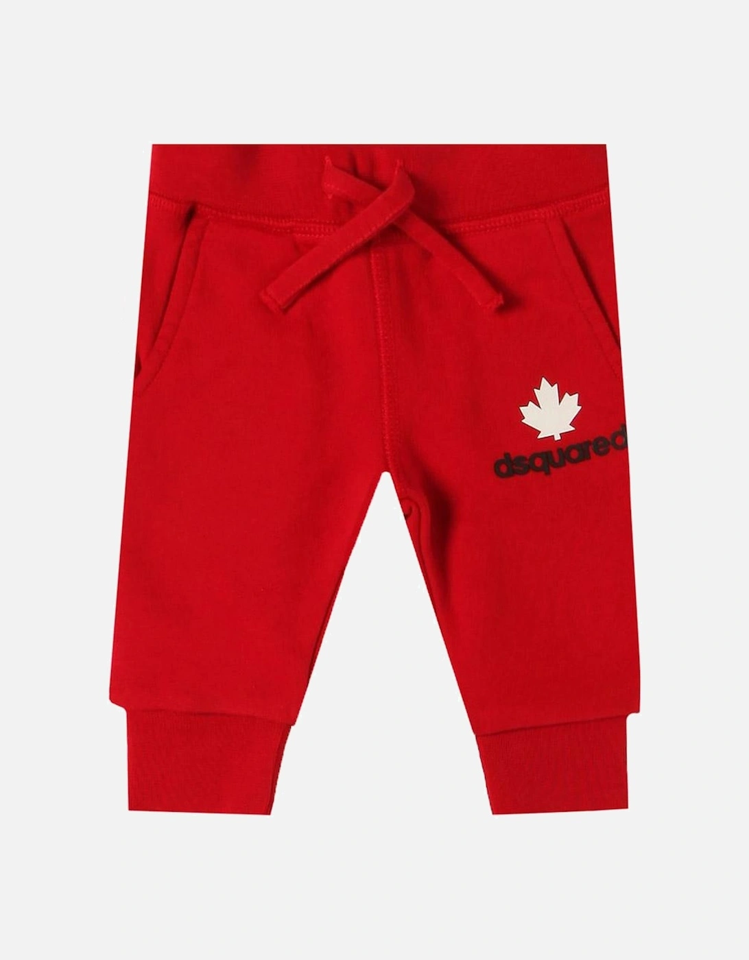 Baby Boys Logo Print Track Pants Red, 3 of 2