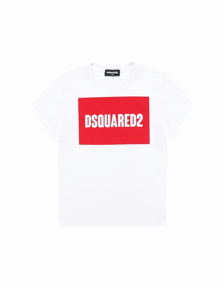 Boys Logo Print T-Shirt White