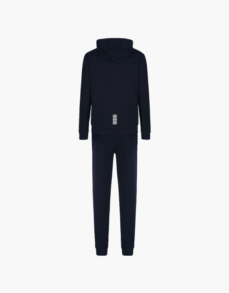 Hooded Zip Up Basic Cotton Navy Tracksuit