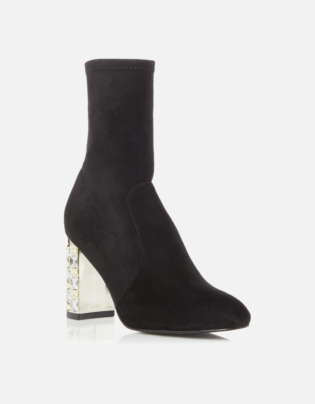 Ladies Orella - Jewel And Pearl Embellished Heel Ankle Boots, 6 of 5