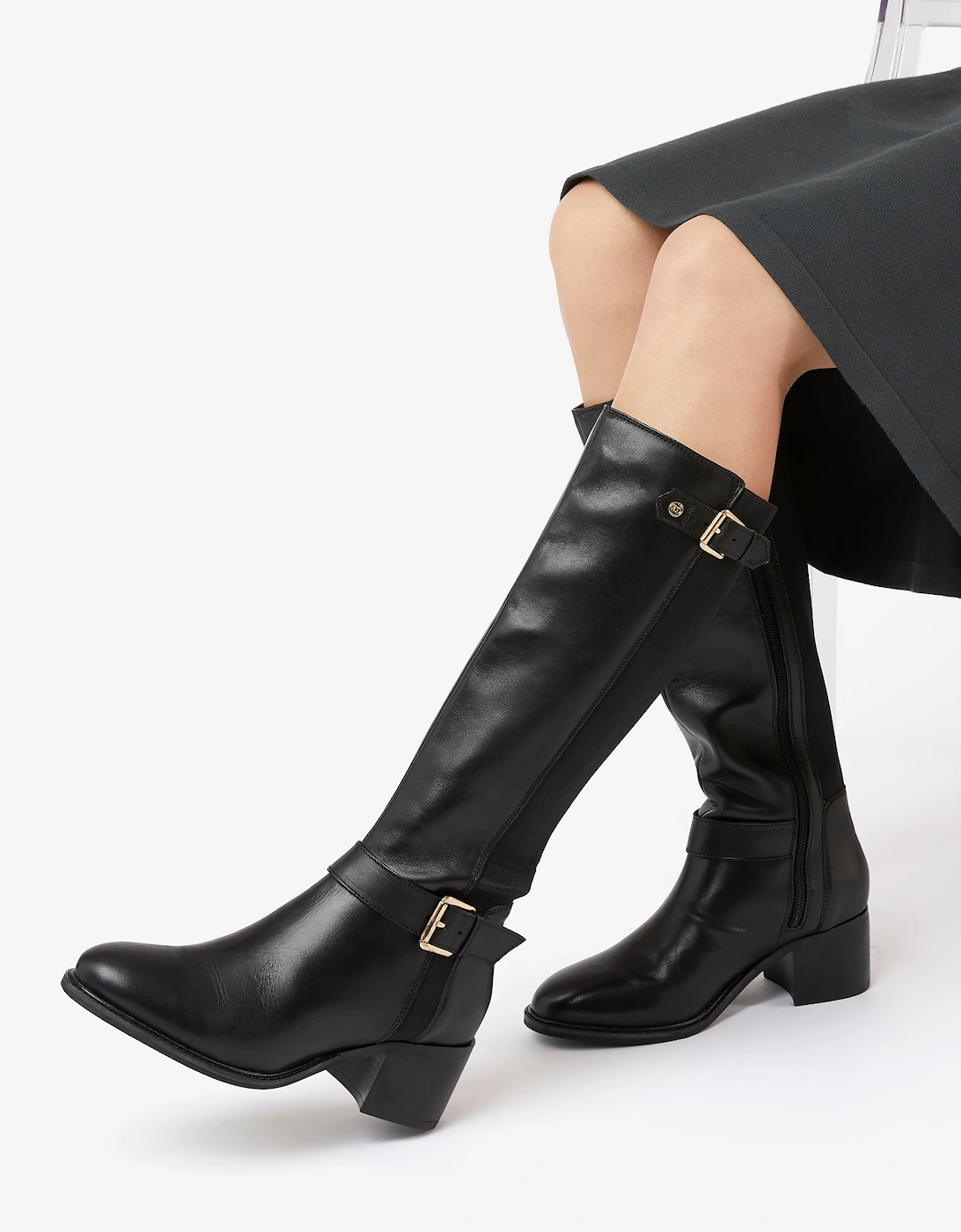 Ladies Tildas - Buckle Strap Detail High Leg Boots