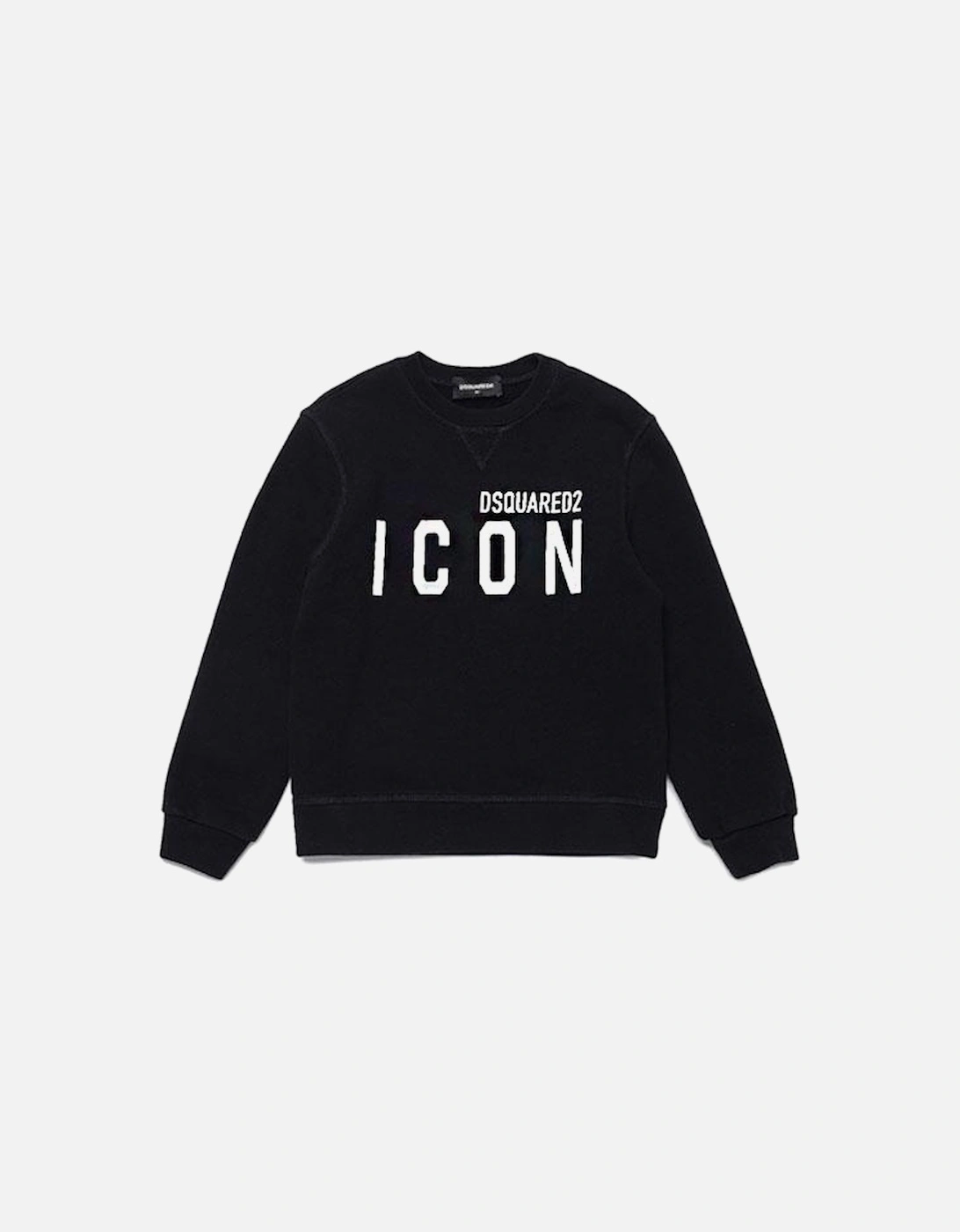 Boys Black logo print cotton sweatshirt, 2 of 1