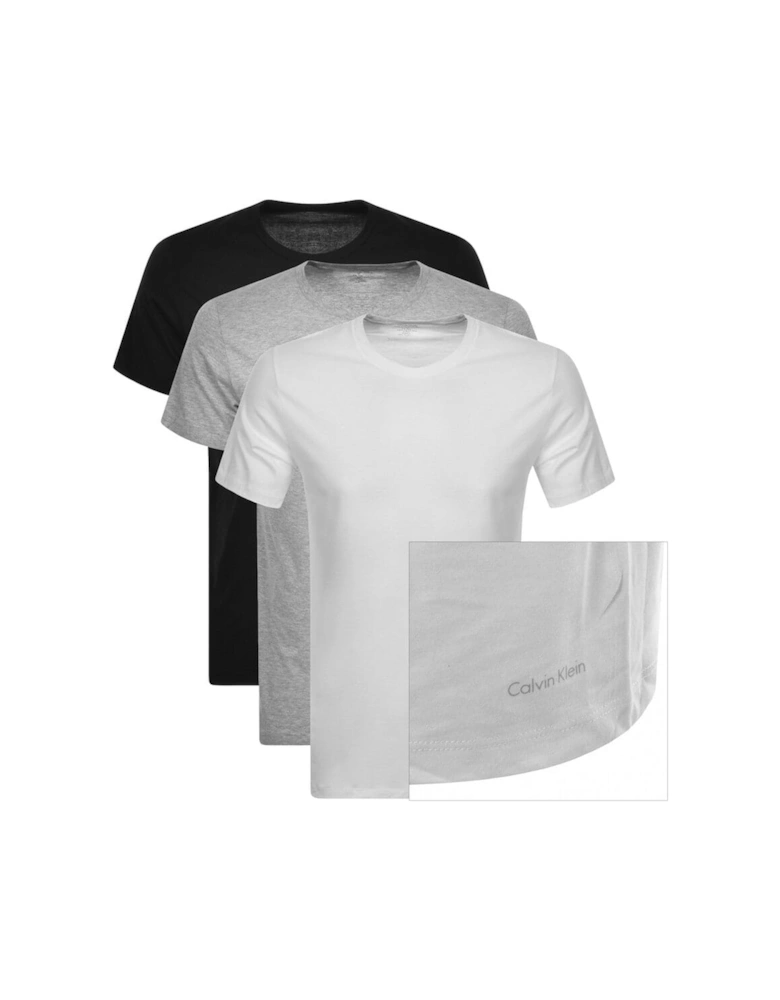 3 Pack Crew Neck T Shirts Grey