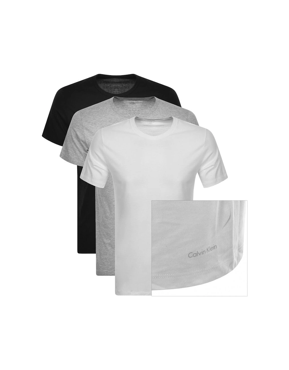 3 Pack Crew Neck T Shirts Grey, 2 of 1