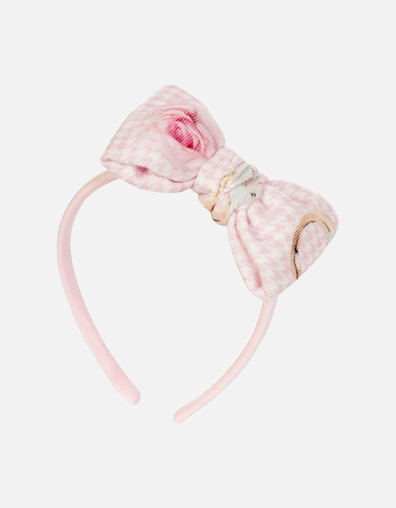 Girls Pink Check Headband