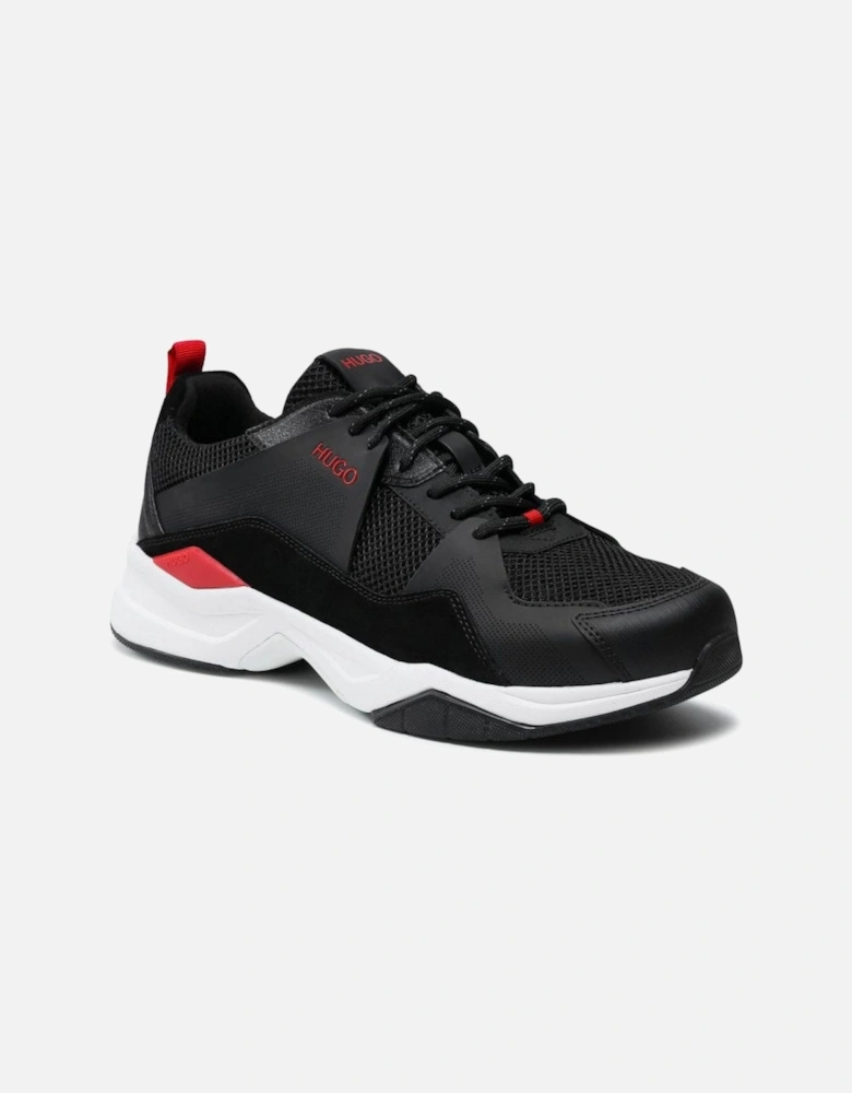 Block Runn Suede/Mesh Black/Red/White Trainer