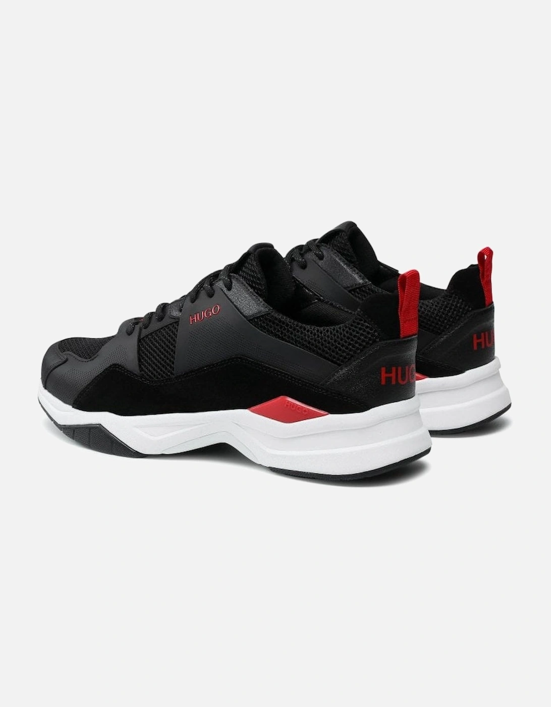 Block Runn Suede/Mesh Black/Red/White Trainer