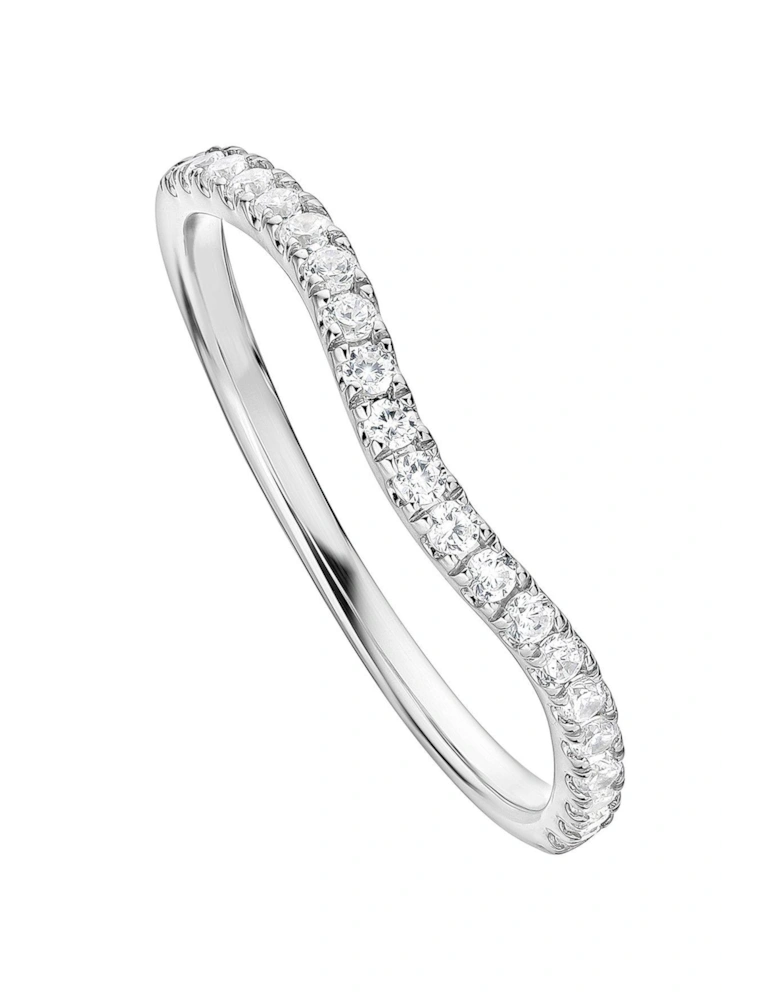 Layla 9ct White Gold 0.20ct Shaped Wedding Ring