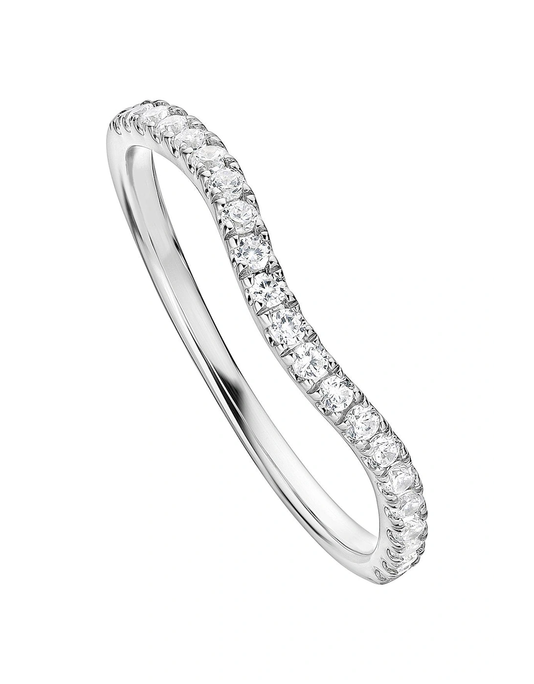 Layla 9ct White Gold 0.20ct Shaped Wedding Ring, 2 of 1