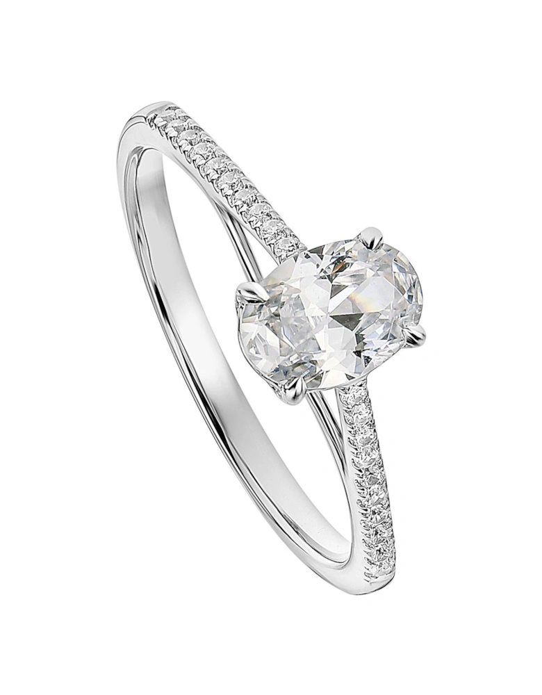 Elena 9ct White Gold Oval 0.75ct Lab Grown Diamond Engagement Ring