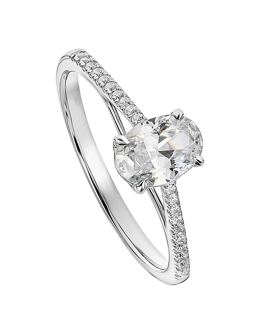 Elena 9ct White Gold Oval 0.75ct Lab Grown Diamond Engagement Ring, 3 of 2