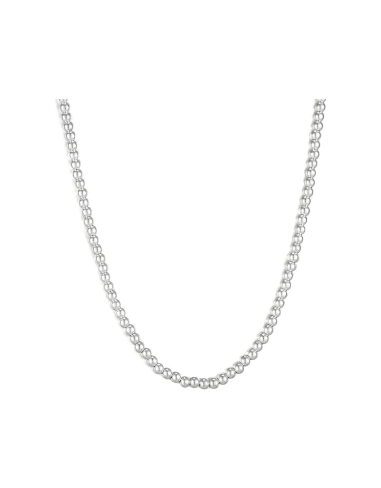 Sterling Silver Beaded Adjustable Chain Necklace