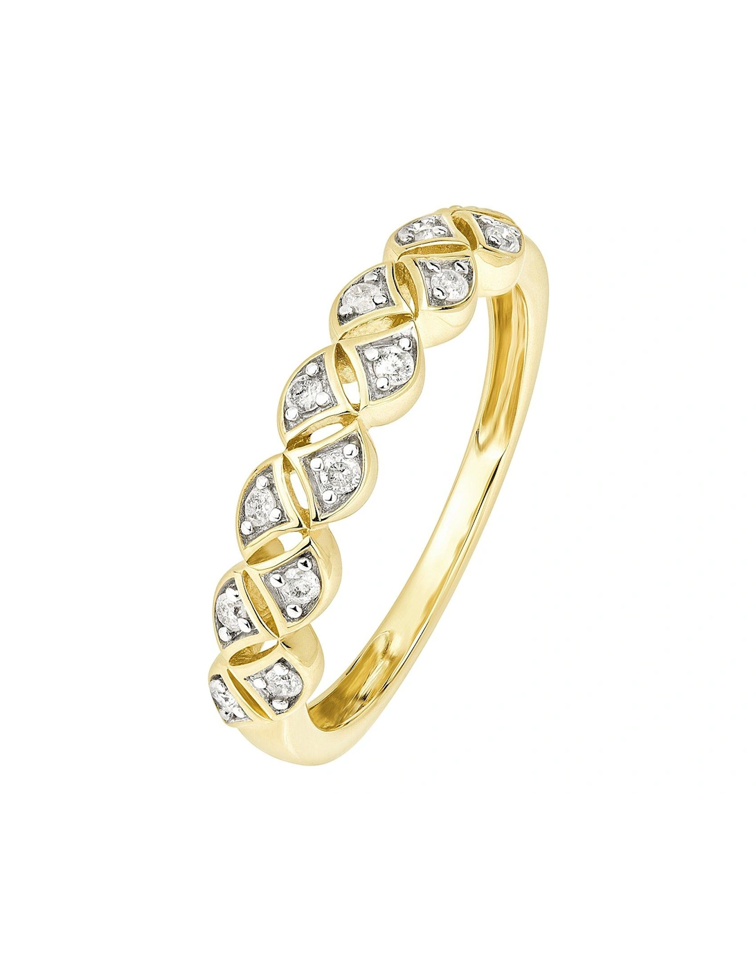 9ct Yellow Gold 0.17ct Diamond Two Row Eternity Ring, 2 of 1