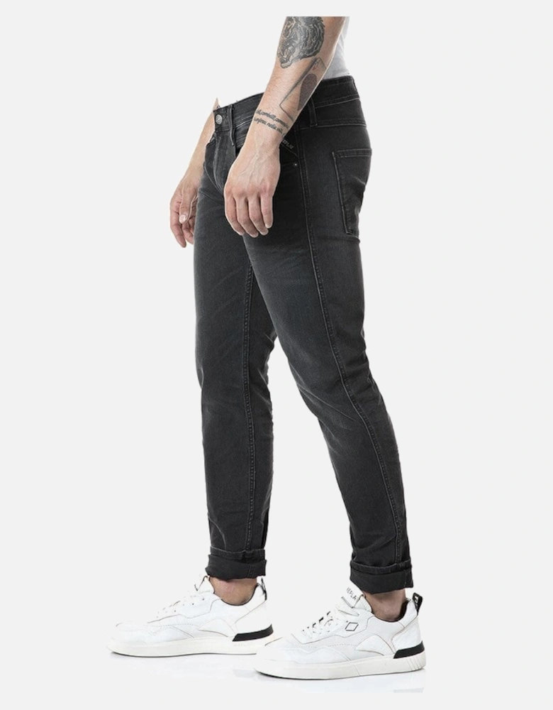 Anbass Stretch Black Denim Slim Fit Jeans