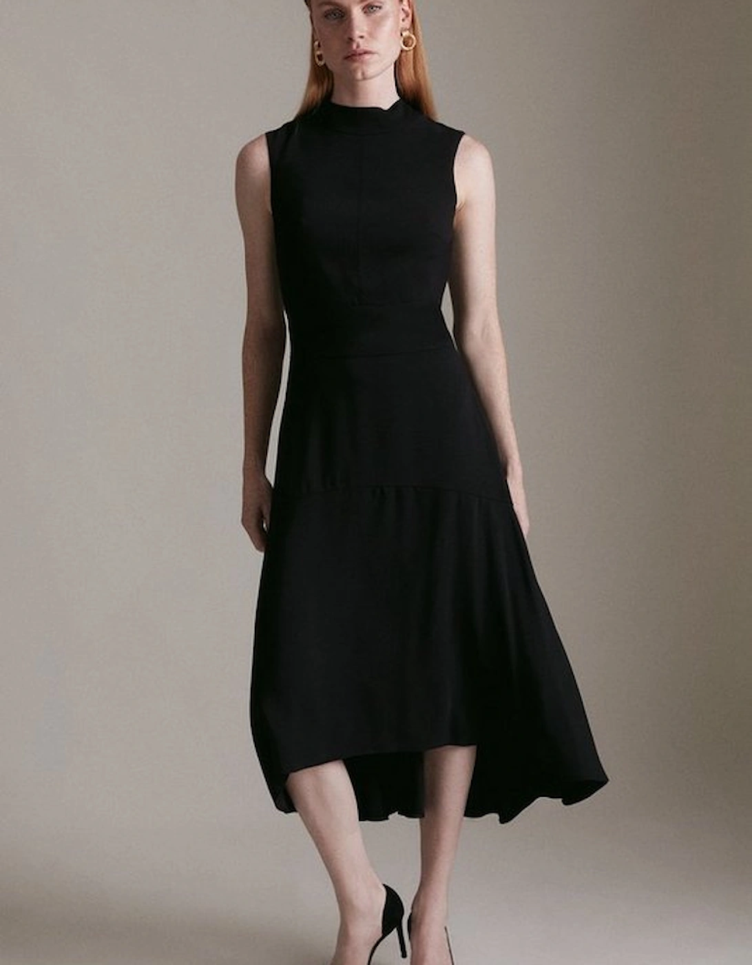 Soft Tailored High Low Midi Dress, 5 of 4