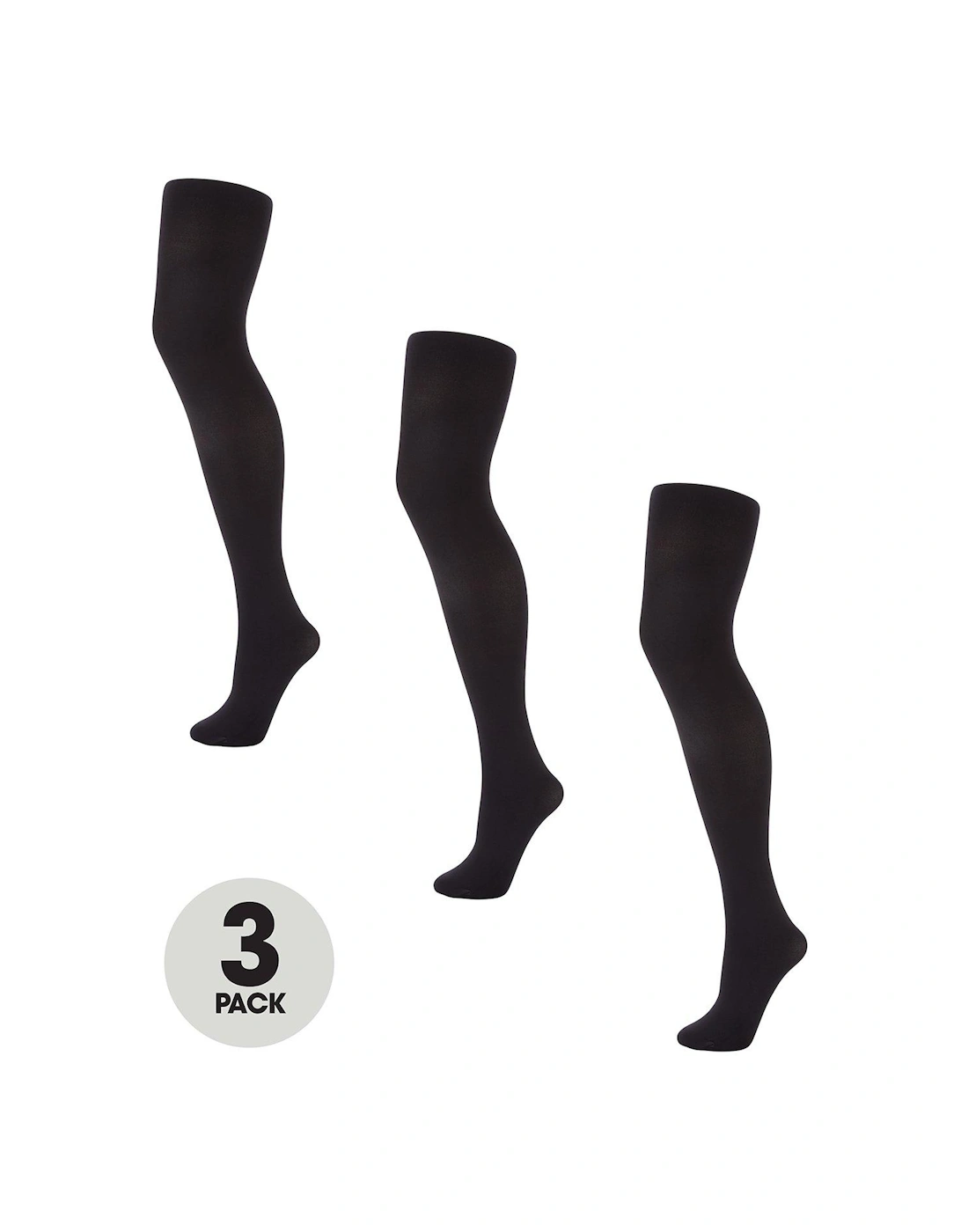 3 Pack Tights - 80 Denier Black Opaque, 2 of 1