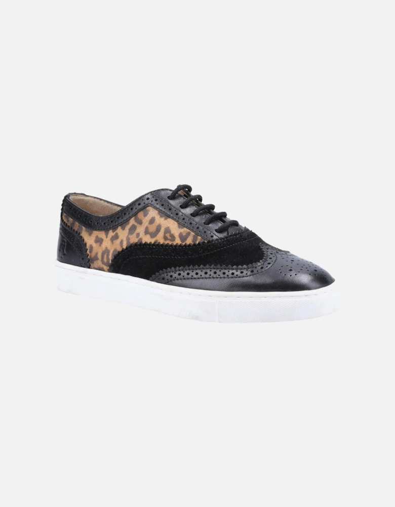 Womens/Ladies Tammy Leopard Print Leather Brogues