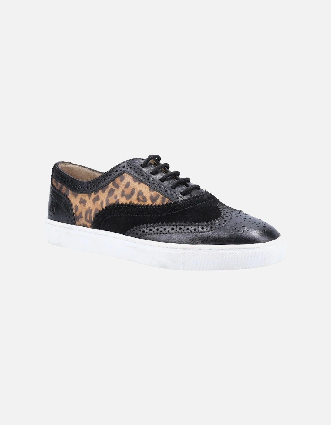 Womens/Ladies Tammy Leopard Print Leather Brogues, 5 of 4