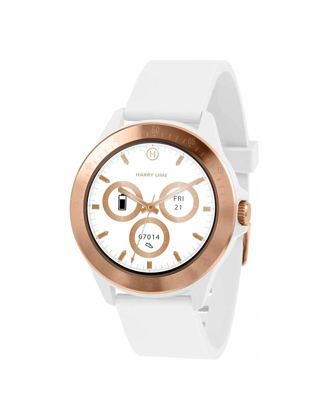 Fashion Smart Watch in White with Rose Gold Colour Bezel HA07-2004, 3 of 2