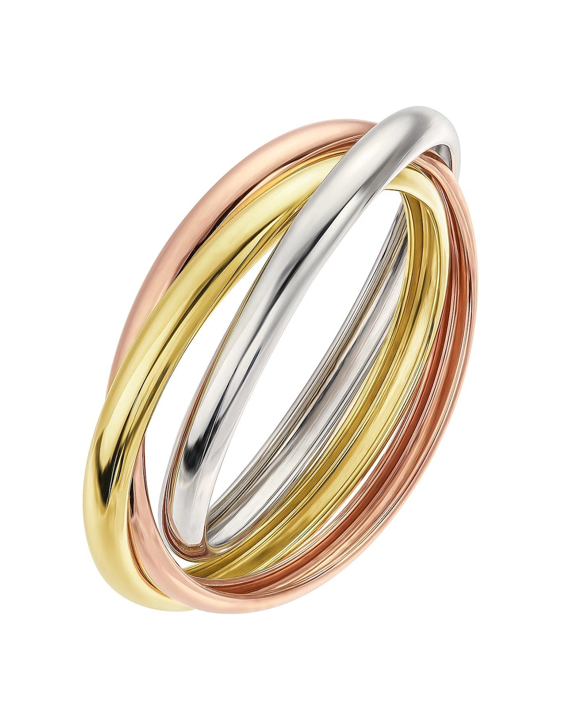 9-Carat Gold Russian 3-Colour Wedding Ring - 2mm Each band, 2 of 1