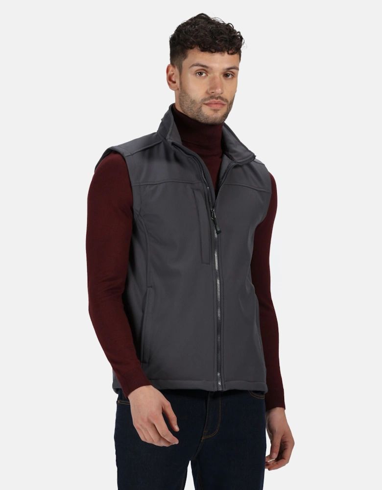 Mens Flux Softshell Bodywarmer / Sleeveless Jacket Water Repellent And Wind Resistant