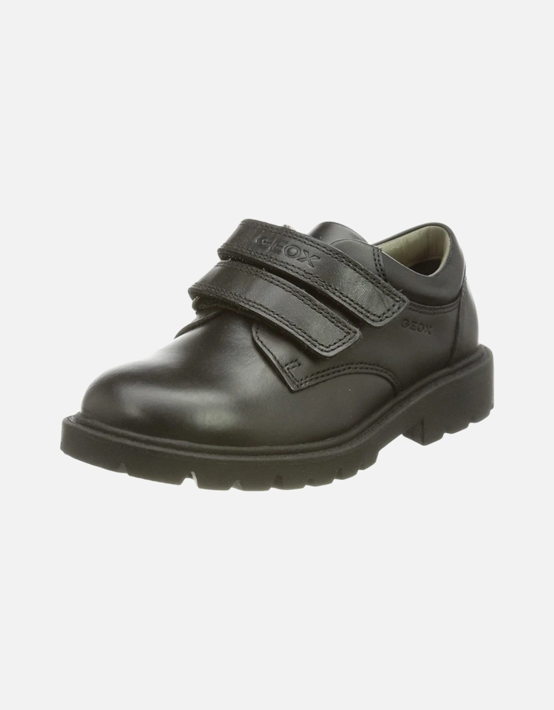 Boys Shaylax Double Row Leather School Shoes