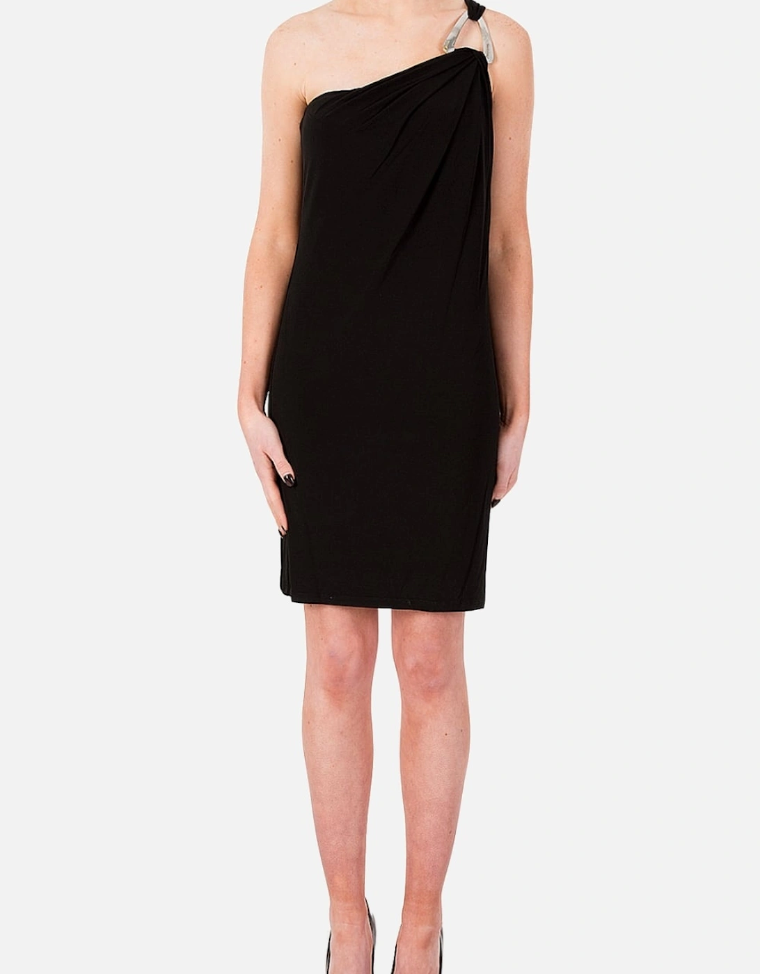 Black One Shoulder Jersey Dress, 5 of 4