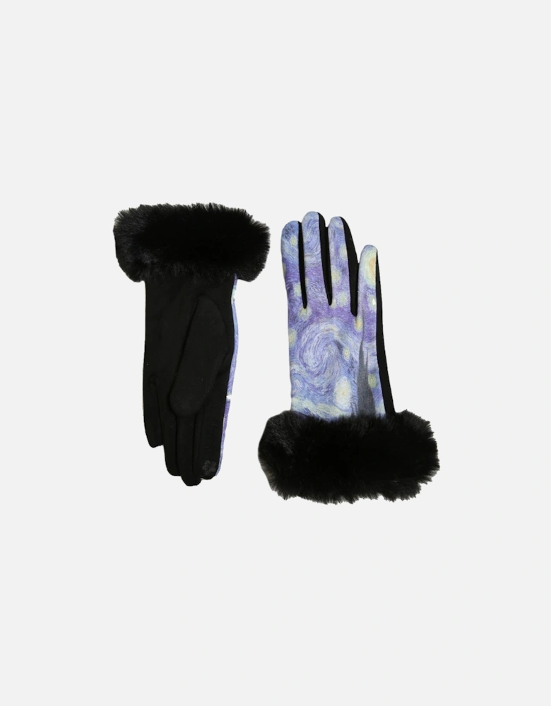 Purple Faux Suede Gloves