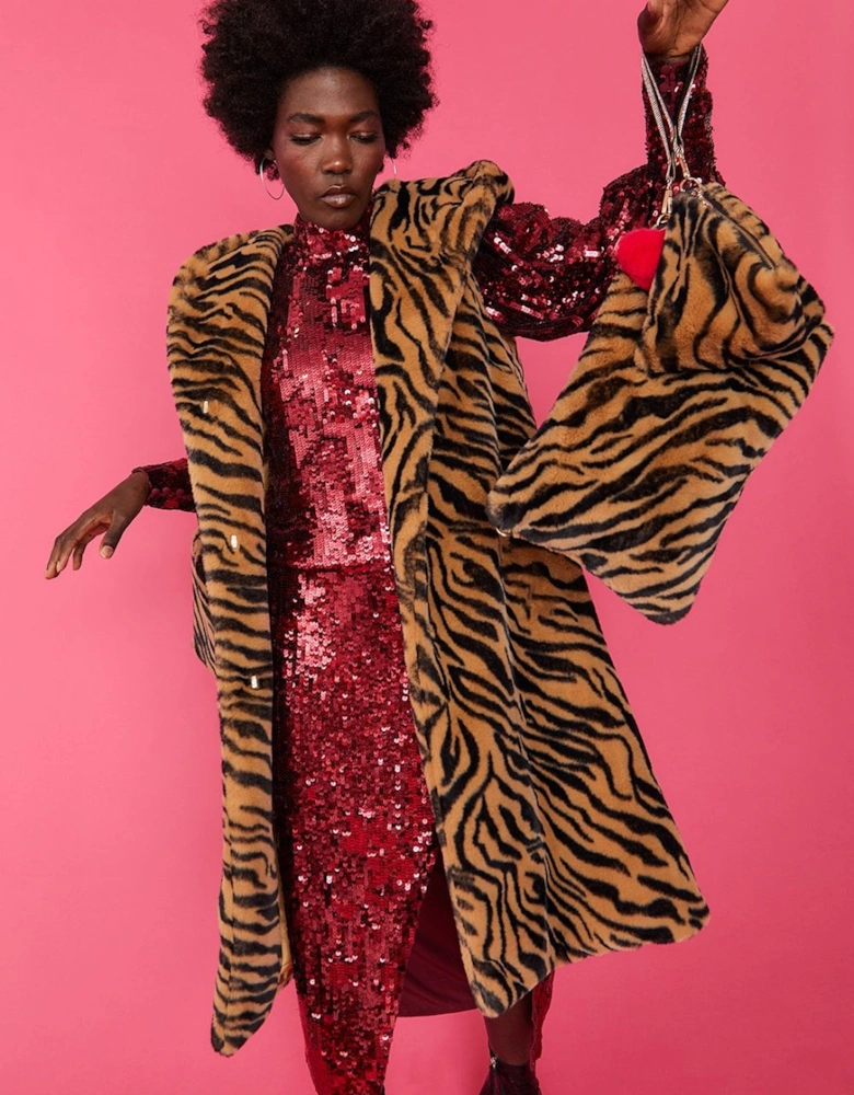 Tiger Print Luxury Faux Fur Bag