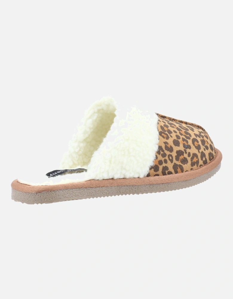 Womens/Ladies Arianna Leopard Print Suede Slippers